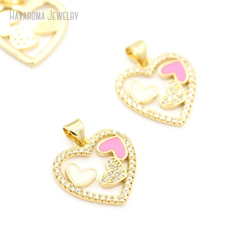 10 шт. невидимая установка металлический цирконий сердечки форма сердца кулон