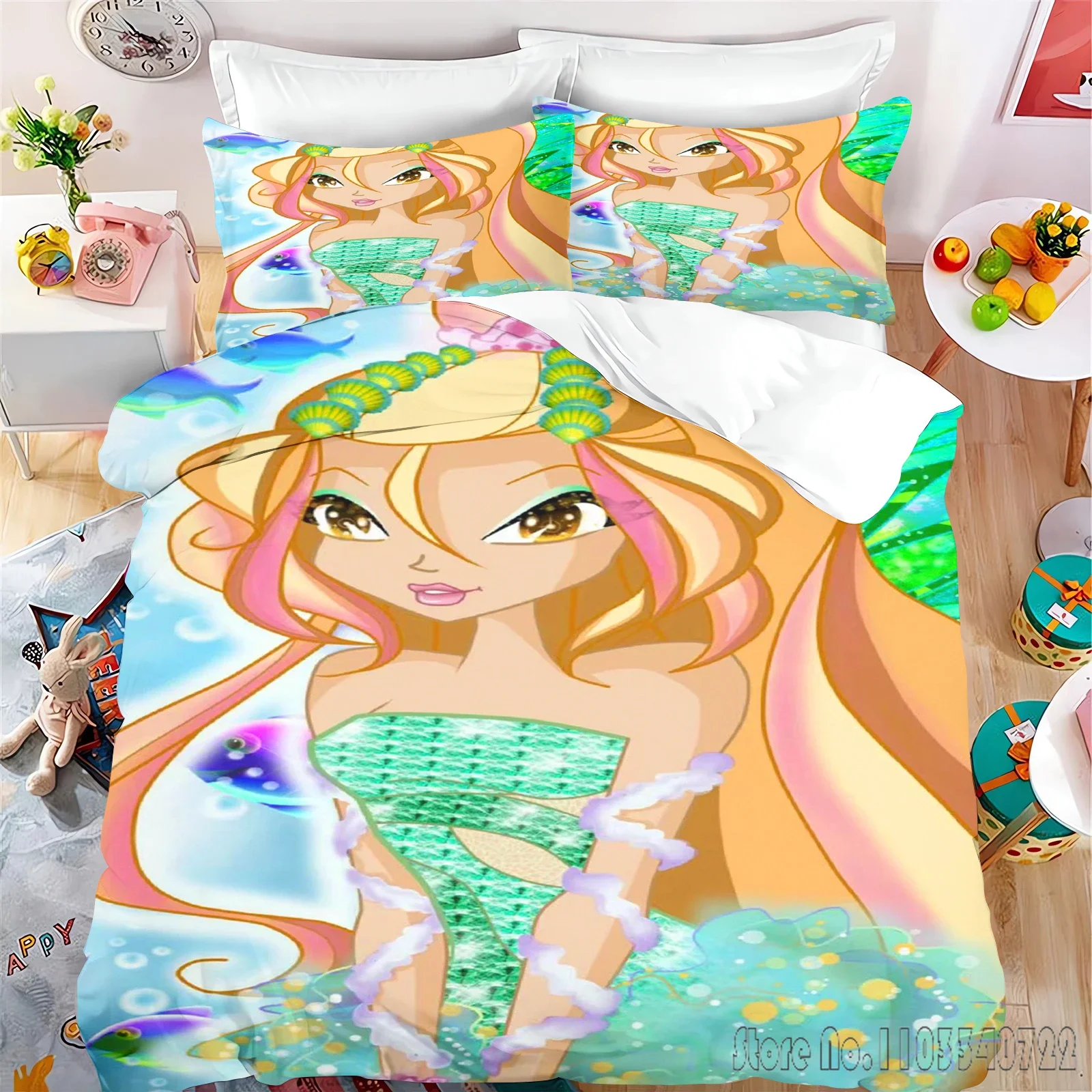 Winx Club 3 шт. одеяло Love детский пододеяльник комплект HD постельное белье для детей