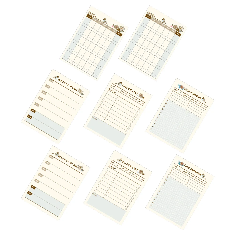 

8 Pcs Notebook Plan Scratch Pad Primary School Desk Notepad Planning Handbook Paper Schedule