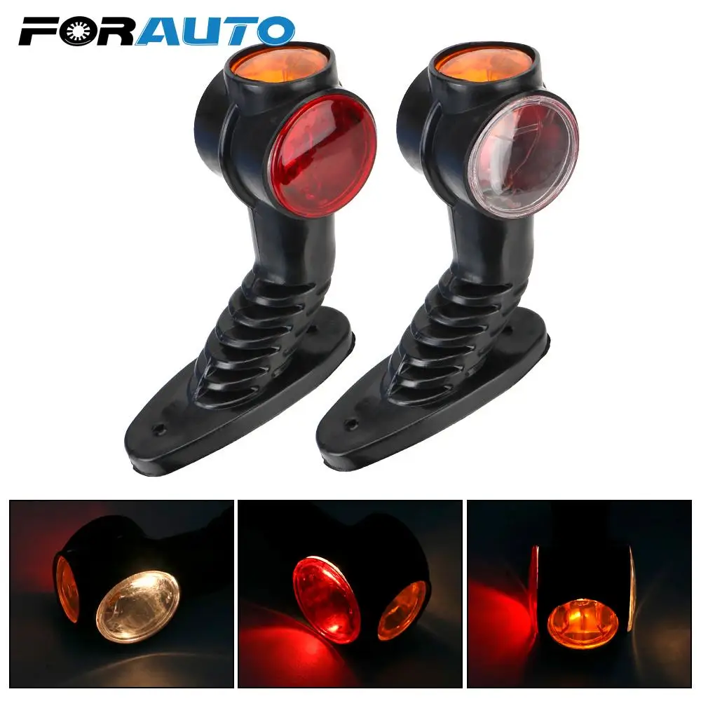 

Red Amber White for Truck Trailer Caravan 24V LED Marker Side Light Elbow Outline External Light Waterproof 2pcs