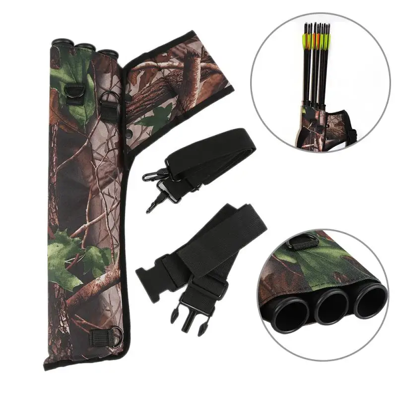 

Portable 3 Tubes Hunting Archery Arrow Quiver Bag for Outdoor Target Shooting Games Compound Recurve Bow and Arrow Waist