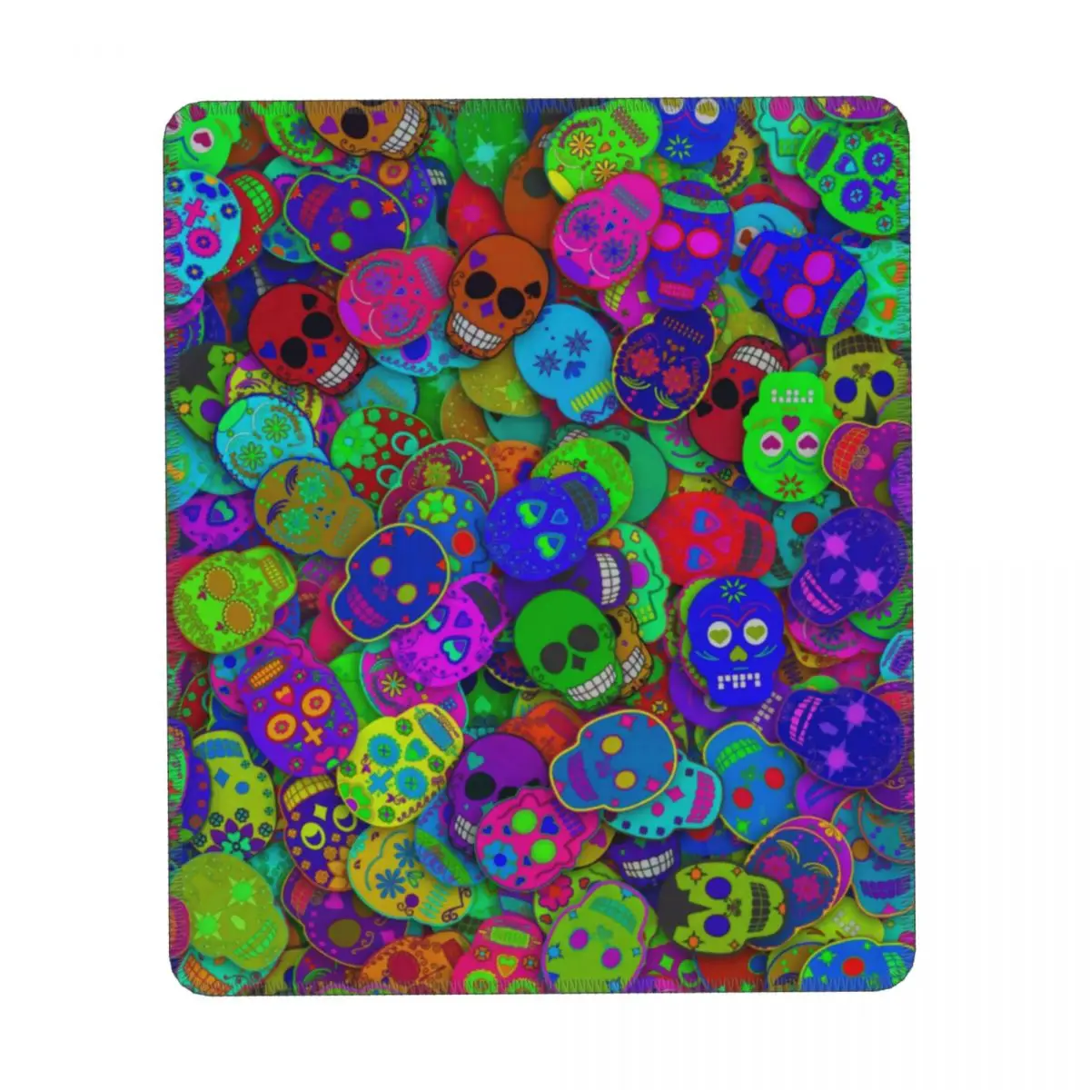 

Вертикальный разноцветный настольный резиновый коврик для мыши Rainbow Sugar с рисунком черепа, мягкие фантастические коврики для мыши против усталости