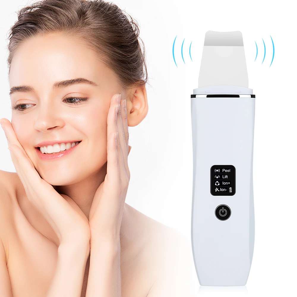 

EMS Ultrasonic Skin Scrubber Peeling Shovel Microcurrent Ion Acne Blackhead Remover Face Deep Cleansing Facial Lifting Devices