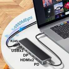 12 in 1 Docking Station Thunderbolt 3 USB HDMI DP PD RJ45 Hub Dock for Apple MacBook Pro Air Macmini Laptop Phone Accessories