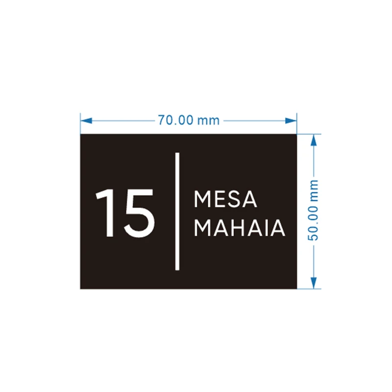 

Digital table number metal