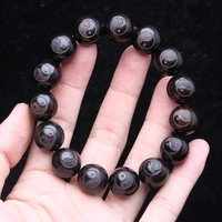 ebony wooden yin yang bracelet symbolizes philosophy 12mm bracelet divination symbol black wooden bead bracelet