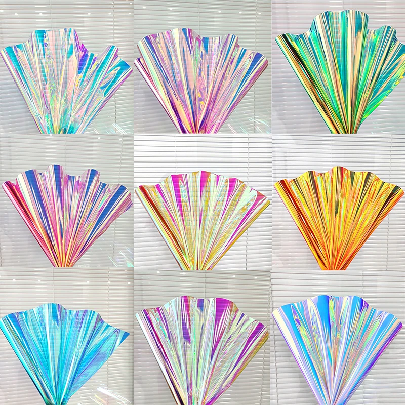 

Laser Shiny Transparent Holographic PVC Vinyl Fabric Faux Leather Rolls for Handbags Jewlery Party Garment Decor DIY 46x135cm