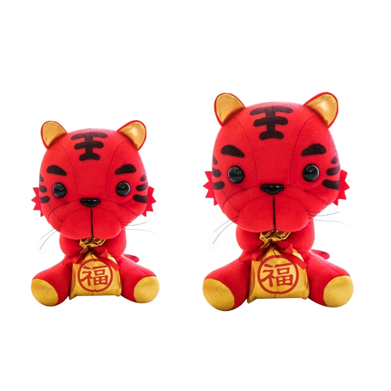 

652F Tiger Doll Mini Doll Kids Boys Girls Companion Realistic Tigers Figure Ornament for Toddler Teenager Accompany
