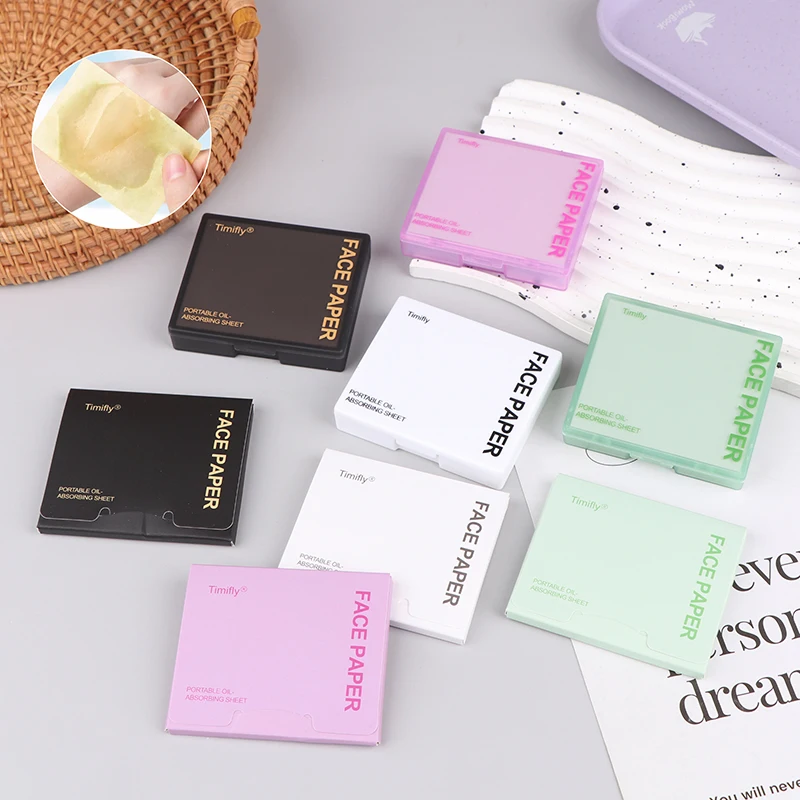 Листы для промокания масла с пуховкой макияжа 100 шт. матовые салфетки лица бумага