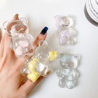 transparent cloud bear mobile phone bracket retractable mobile phone grip suitable for iphone samsung mobile phone accessories