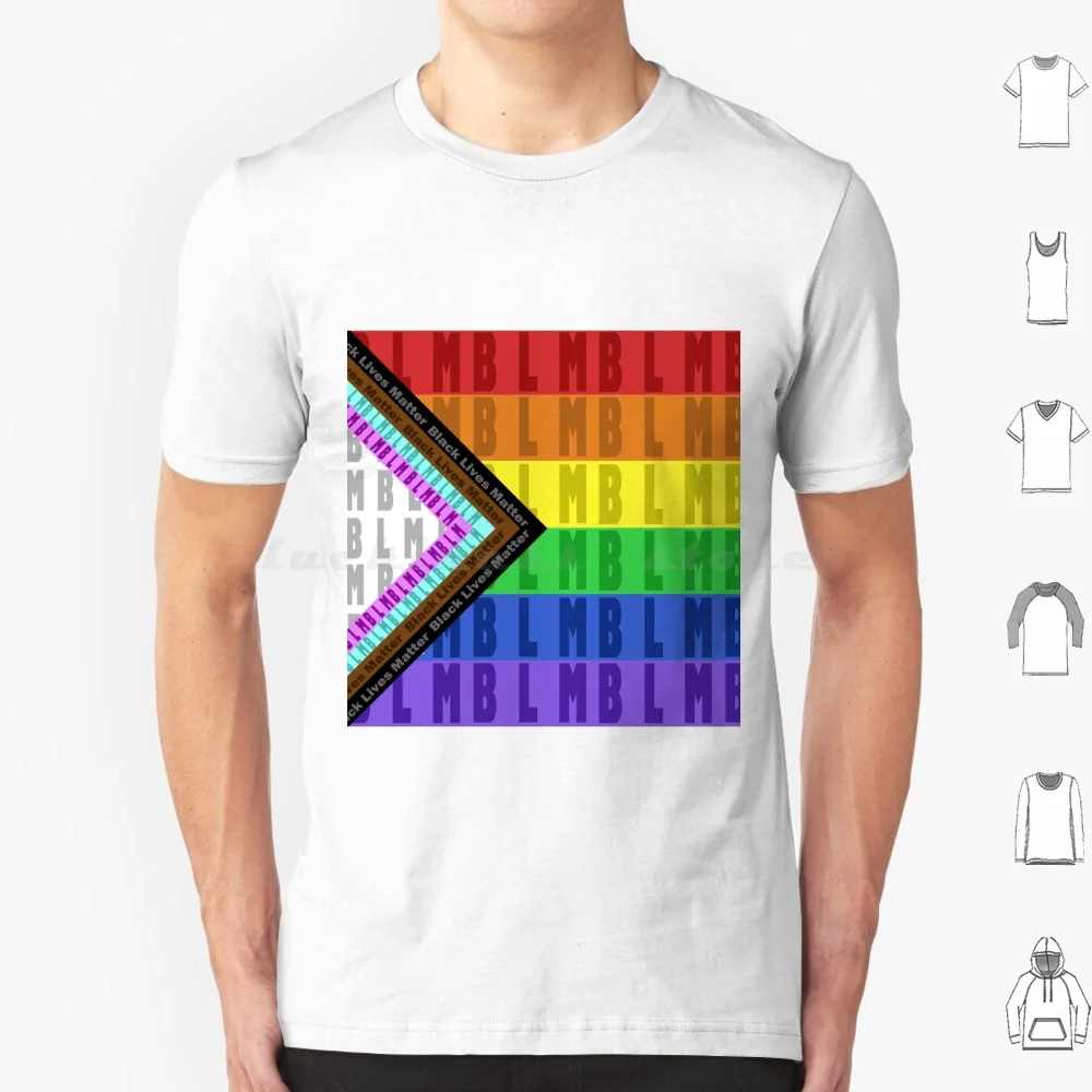 Футболка Black Lives Matter Pride 6xl хлопковая крутая футболка Blm Rainbow Queer Trans Flag
