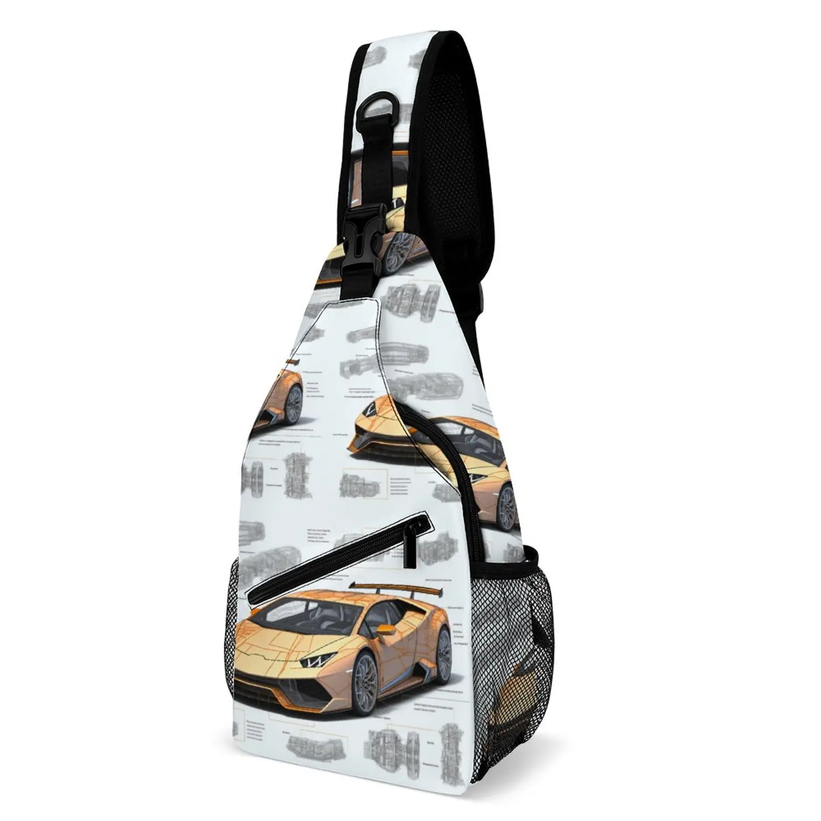 

Noble Sports Car Chest Bags Boy Drawings Designer Shoulder Bag Retro Phone Small Bag Camping Outdoor Style Sling Bags