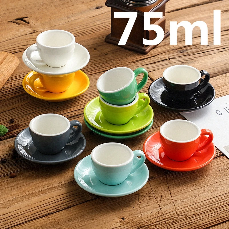 

1 набор, набор цветных керамических кофейных чашек, фарфоровые чашки для завтрака и молока, чашки для чая, эспрессо, симпатичные керамические кружки