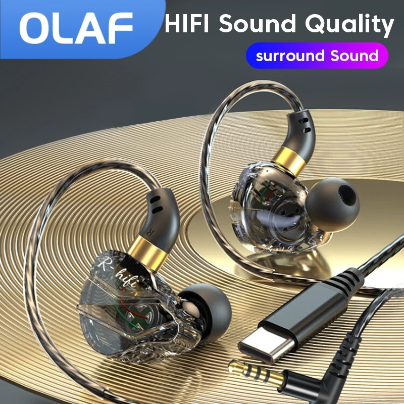 Проводные наушники-вкладыши Olaf стерео Hi-Fi с разъемом 3 5 мм/USB Type-C и микрофоном