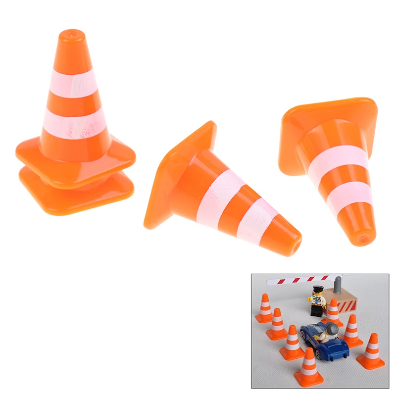 

7Pcs Mini Plastic Traffic Road Cones Toys Training Roadblock Signs Children Educational Toy Kindergarten Teaching Aids