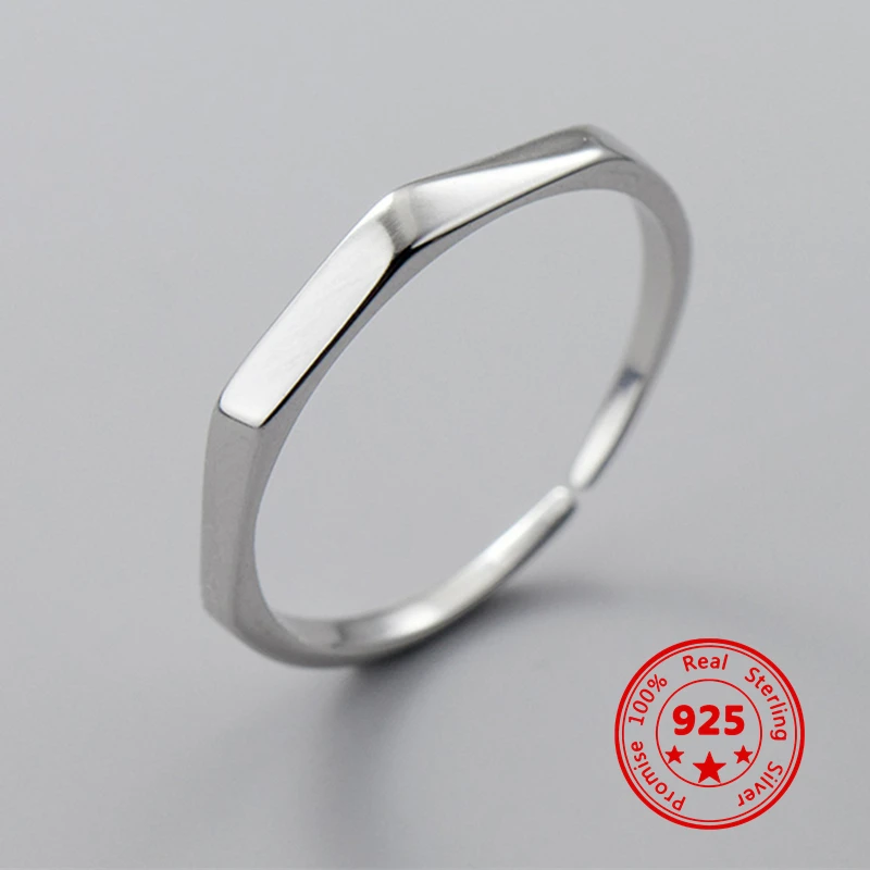 

2022 New Trend 925 Sterling Silver Adjustable Rings For Women Vintage Simple Geometric Multi-Section Ring Womens Party Gifts