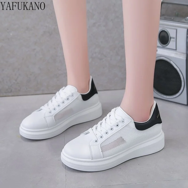 

Women Platform Sneakers Autumn Fashion Sports Little White Shoes Breathable Mesh Ladies Vulcanized Shoes