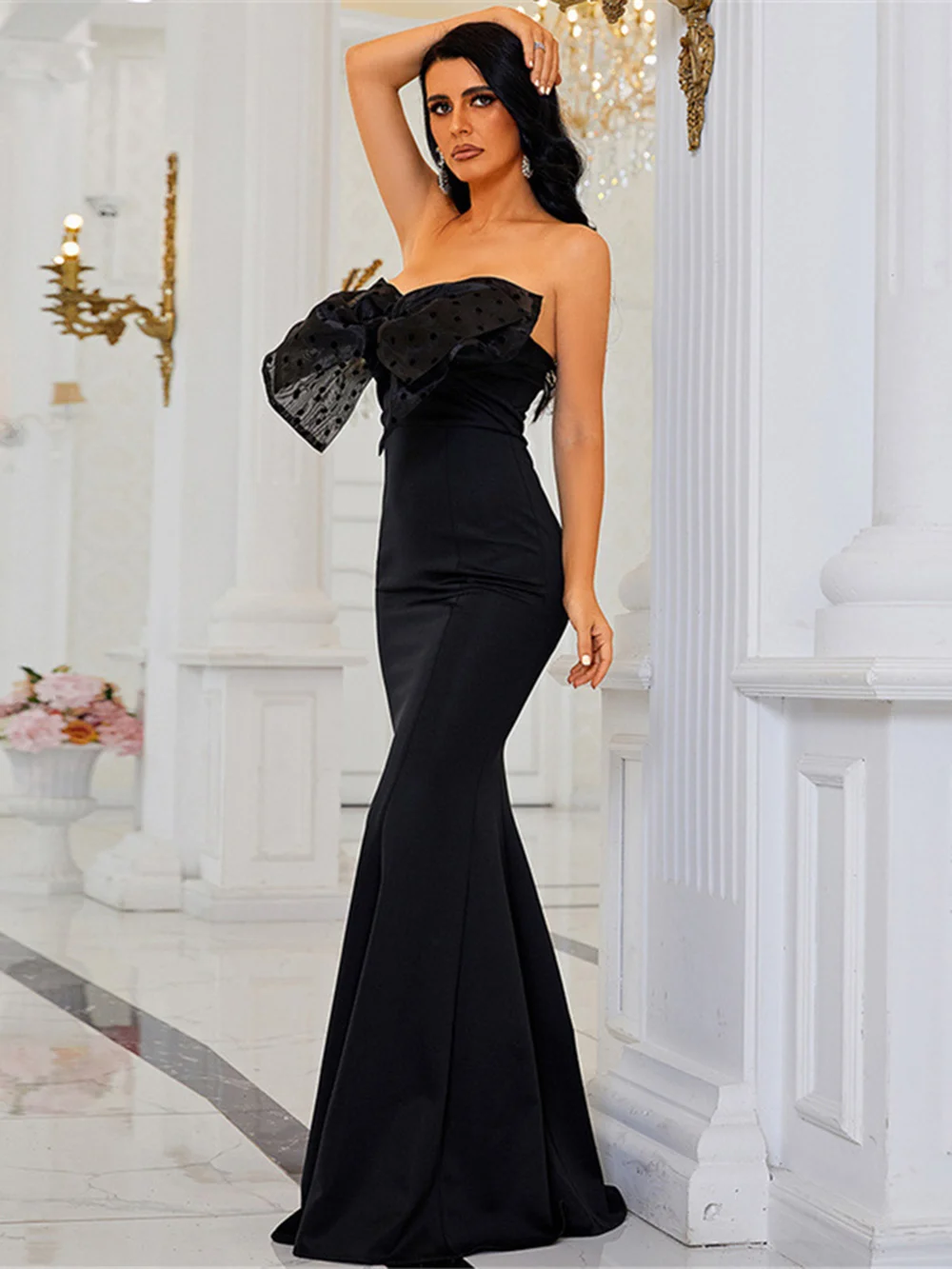 Charming Mermaid Evening Dress Women's Night Dress Elegant Sweetheart Bow Long Prom Dress Girl Party Dress Wedding Party Dresses