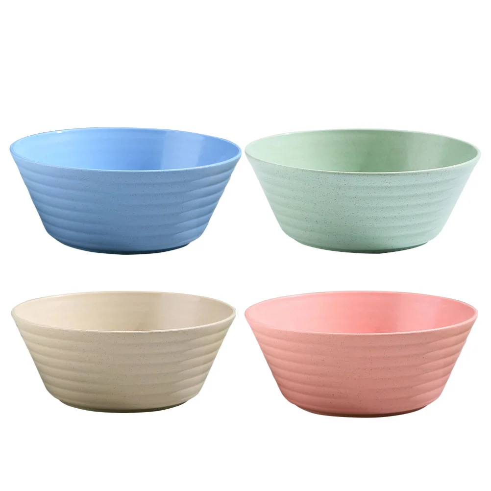 

4Pcs Simple Noodle Bowl Kitchen Noodle Serving Bowl Household Soup Bowl Food Accessory