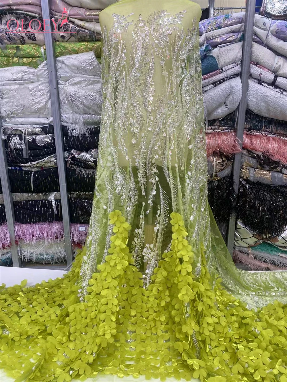 Высококачественная африканская нигерийская элегантная 3D вышитая ткань 2024