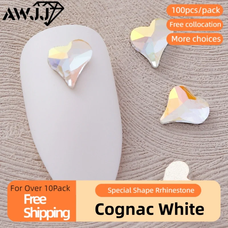 Белые самоклеящиеся стразы для ногтей 100 шт.