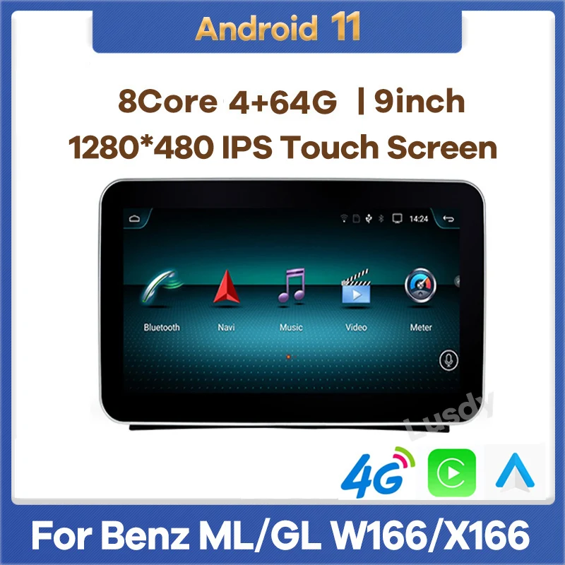 

9.33" Android 11 Car Video Player GPS Navitation for Mercedes Benz ML Class W166 / GL X166 2013-2015 CarPlay Auto Radio Stereo