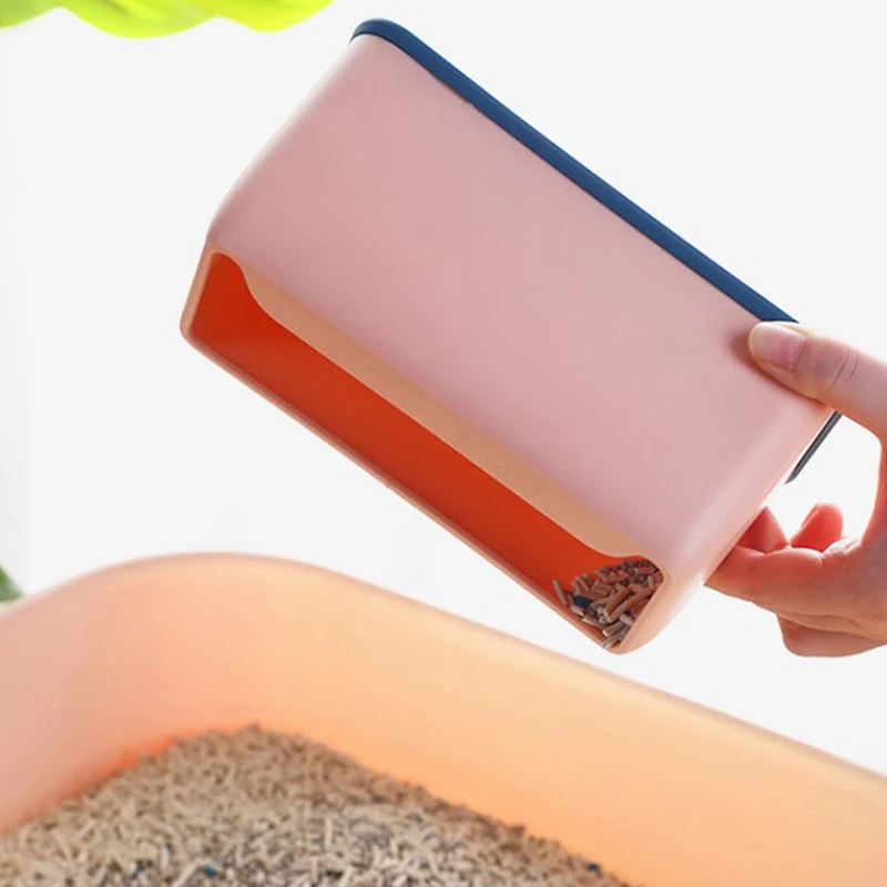 

Stainless Steel Candy Colored Metal Cat Litter Scoop Metal Wooden Handle Colorful Storage Base Metal Scoop Pet Cleaning Tools