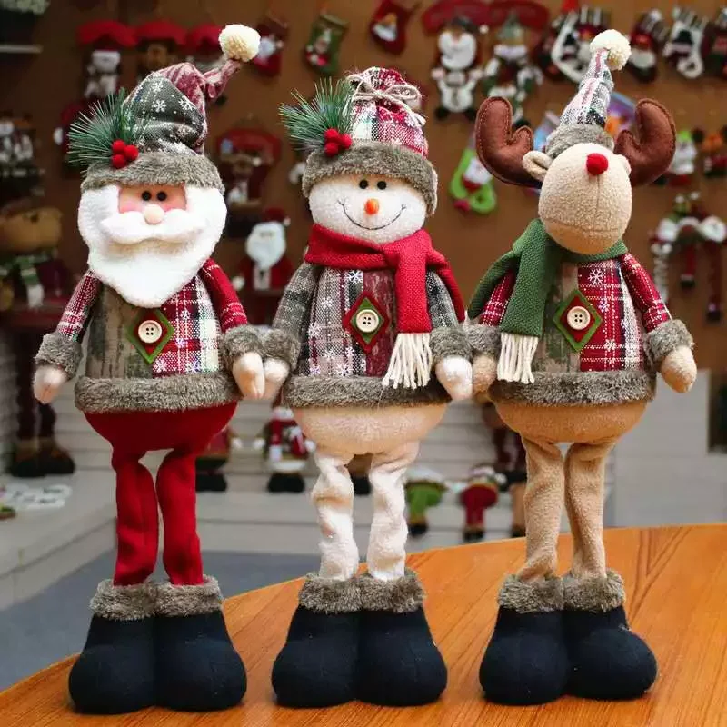 

Dolls Tree Decor New Year Ornament Reindeer Snowman Santa Claus Standing Doll Decoration Merry Christma