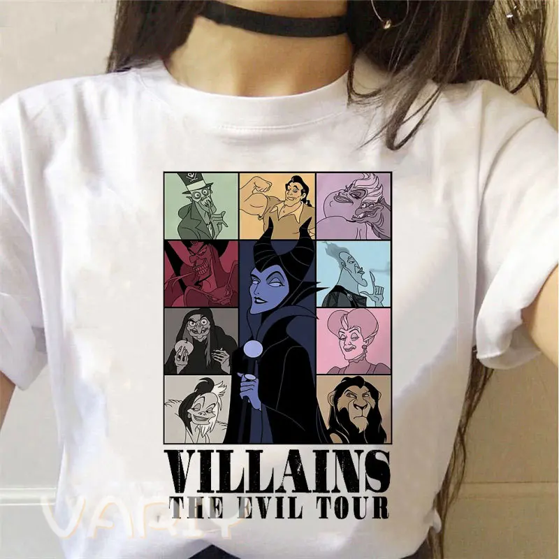 Футболки Villains The Evil Tour женские модные футболки с короткими рукавами Y2K для фанатов