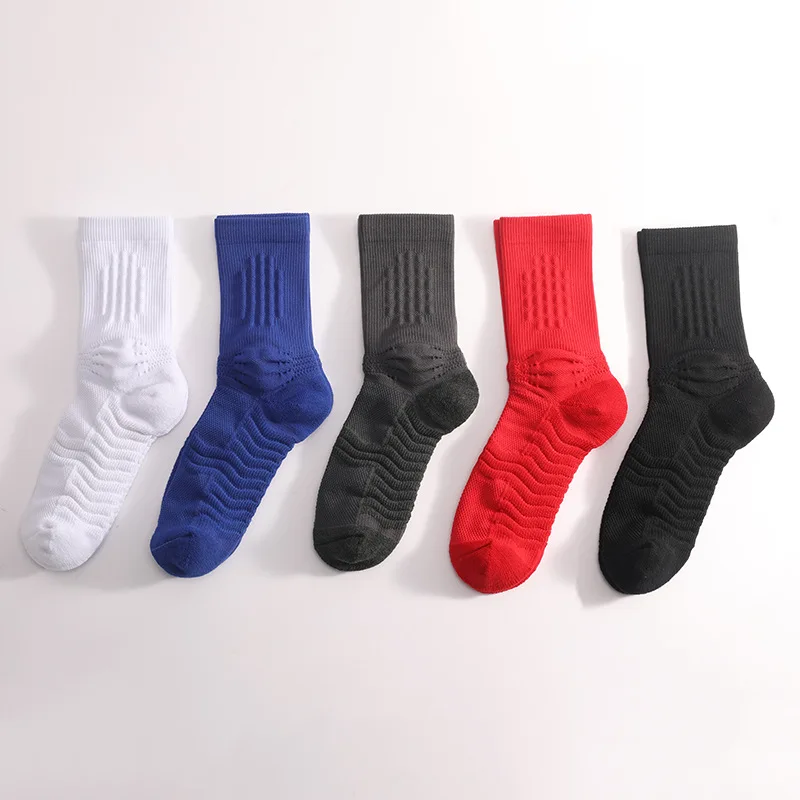 Basketball Ball Thick Towel Bottom Basketball Sock Trend Solid Color Sport Sock Breathable Socks for Men Women trainer socks men