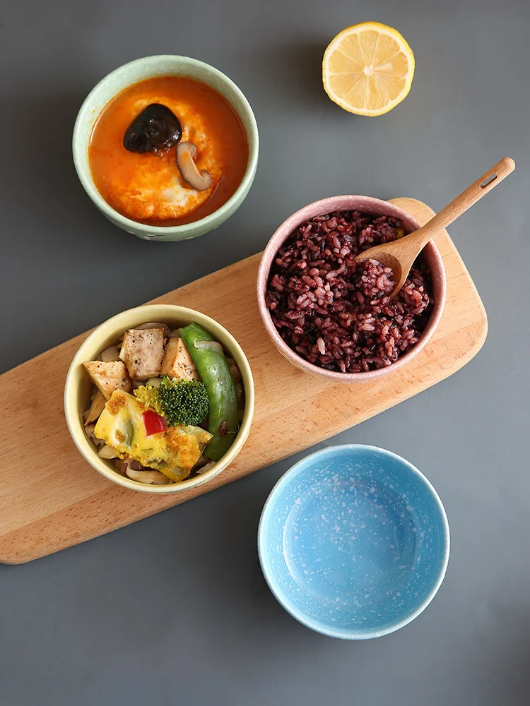 

Cute Plum Ceramic Underglaze Color Bowl and Dish Set Household Tableware