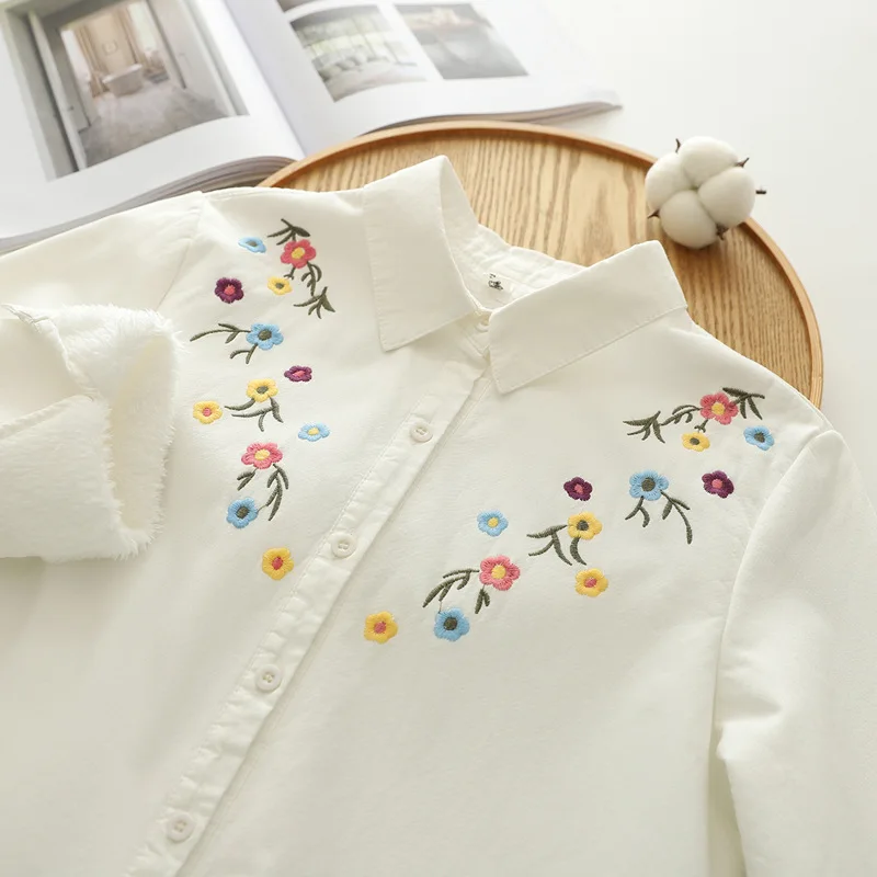 Новая осенняя хлопковая рубашка из плотного флиса женская с длинными рукавами и