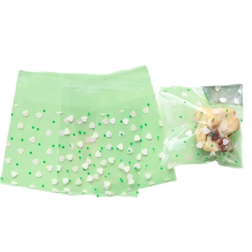 

100 шт. практичный мешочек для конфет, экологически чистый красивый пакет для закусок, прозрачные конфеты в форме сердца