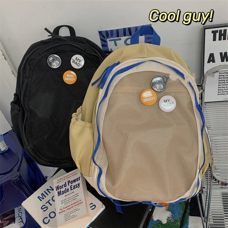 

Backpack New Unisex Solid Softback Casual Nylon Canvas High-Capacity Backpack Simple Preppy Style Bookbag All-match