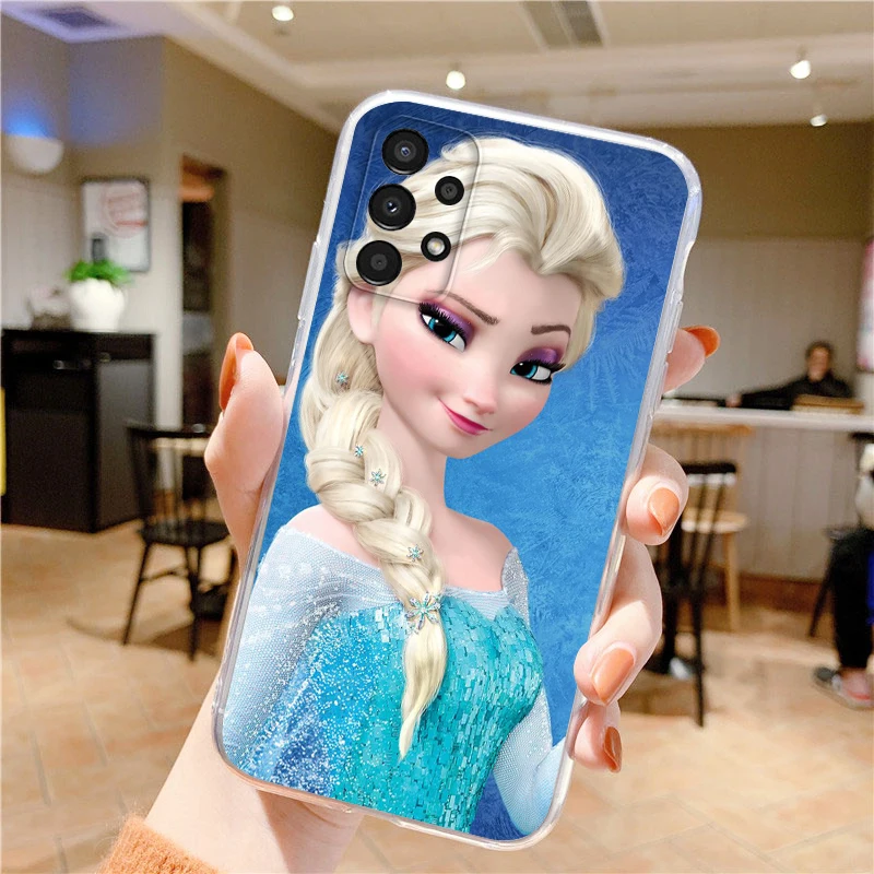 Прозрачный чехол для телефона с принцессой Disney «Холодное сердце» для Samsung A53 A52 A54 A13 A12 A32 A71 A33 A73 A72 A51 A23 a21