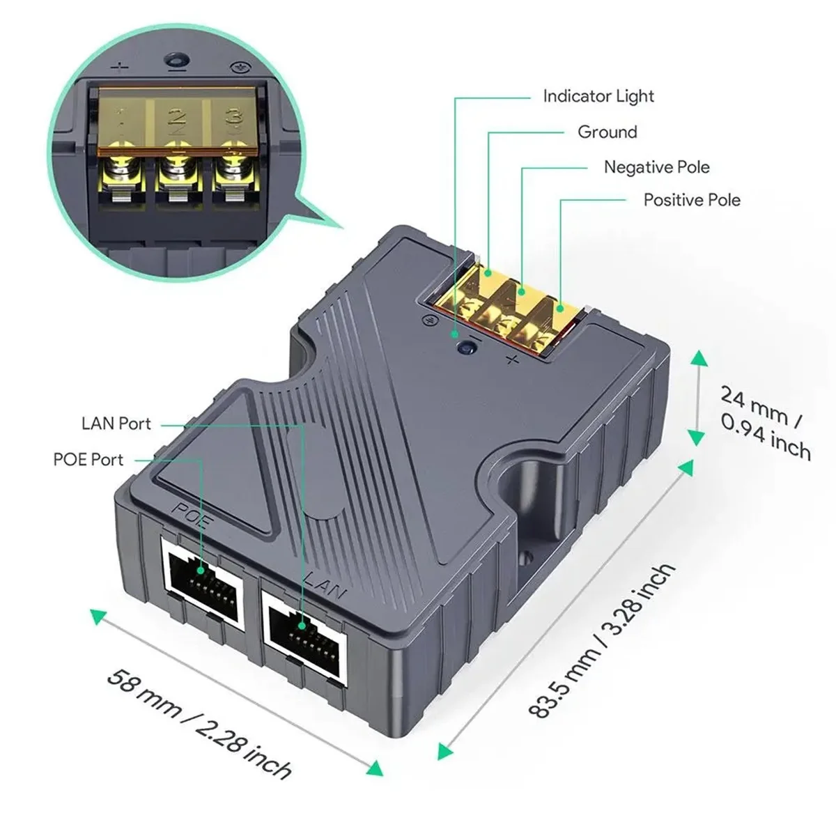 Инжектор PoE для Starlink 150 Вт Gige с защитой от перенапряжения и электростатического
