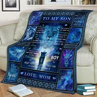 to My Son Letter Printed Blanket Ultra-Soft Micro Fleece Throw Blankets from Mom Dad Gifts for Son Fuzzy Soft Blanket Queen Size