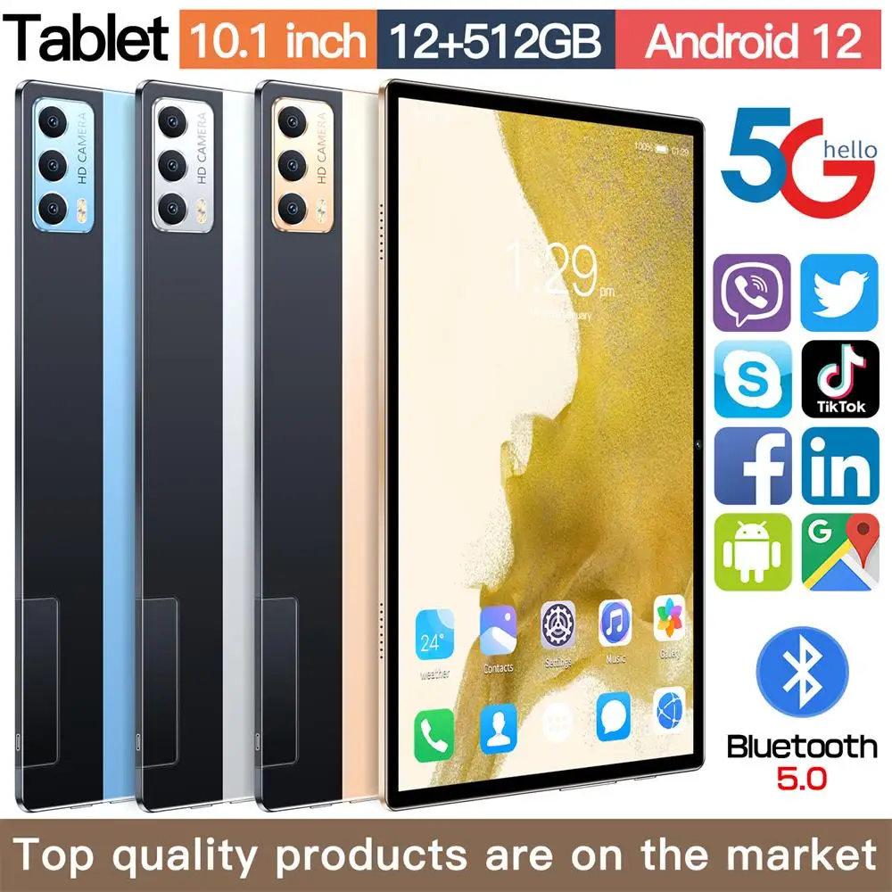 

X11 PRO Tablet PC 10.1 Inch IPS Display Screen RAM-6/8/12G/ROM-128/256/512G 24MP+48MP Android 12 Support Keyboard Double Card