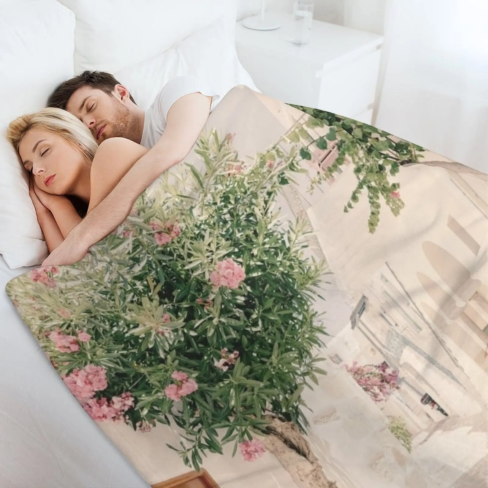 Санторини Греция Mamma Mia Розовый Олеандр Коттедж Настенные художественные принты