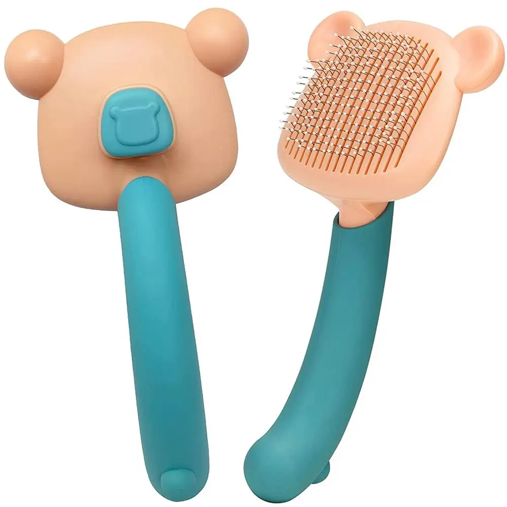 

Щетка для удаления шерсти домашних животных, эргономичный дизайн, массажная самоочищающаяся, для вычесывания и груминга собак