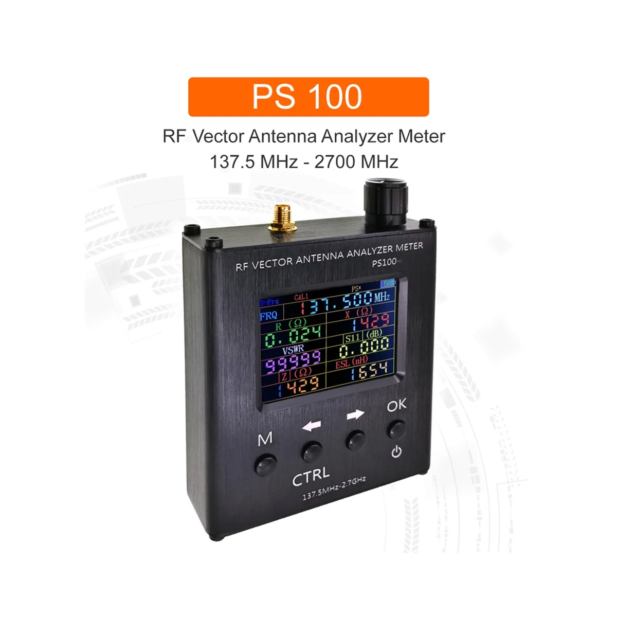 PS100 N1201SA 140 МГц-2 7 ГГц УФ радиочастотный векторный сопротивление SWR антенный
