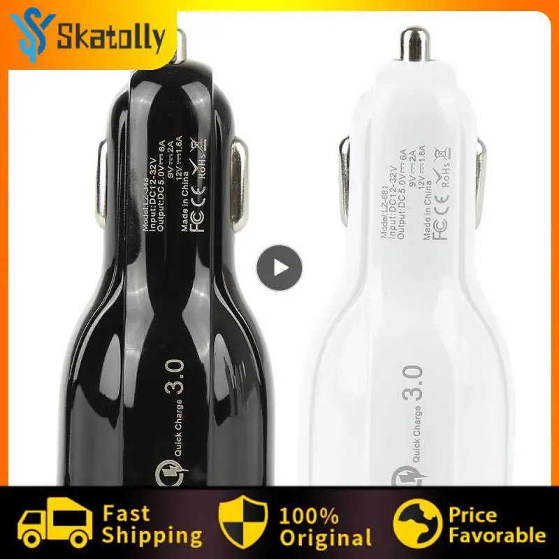 

39w Dual Qc3.0 Car Charger Adapter Durable Universal Fast Charge Adapter Portable Car Supplies For Mobile Tablets Car Charger