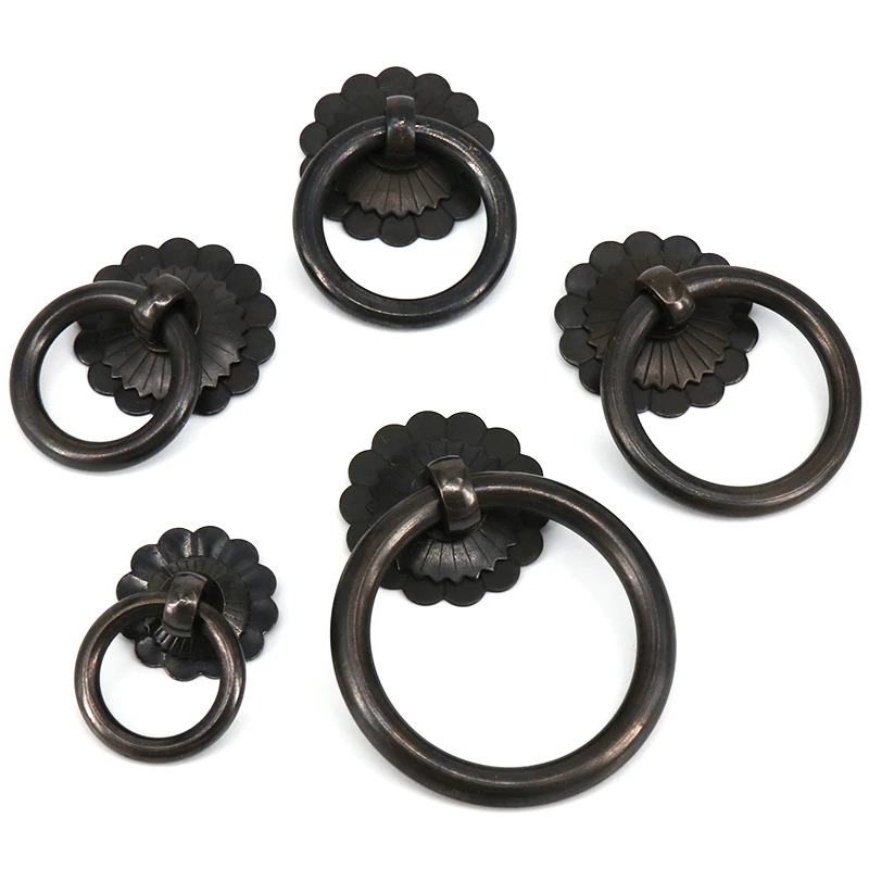 Антикварное кольцо для шкафа латунные ручки фурнитура ящика комода с монтажными