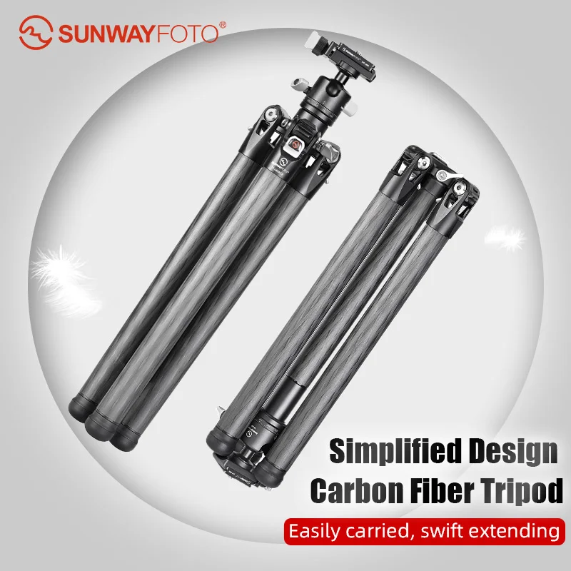 

Sunwayfoto TT2340CE Carbon Fiber Tripod Ballhead Kit Carbon Fiber Tripod 4 Sections Load Capacity 3KG