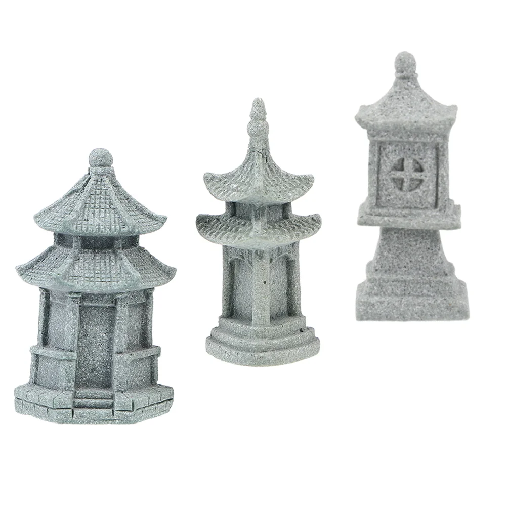 

Statue Pagoda Miniature Tower Garden Figurine Fengshui Decoration Chinese Zen Decor Aquarium Ornament Model Landscape Tank Fish