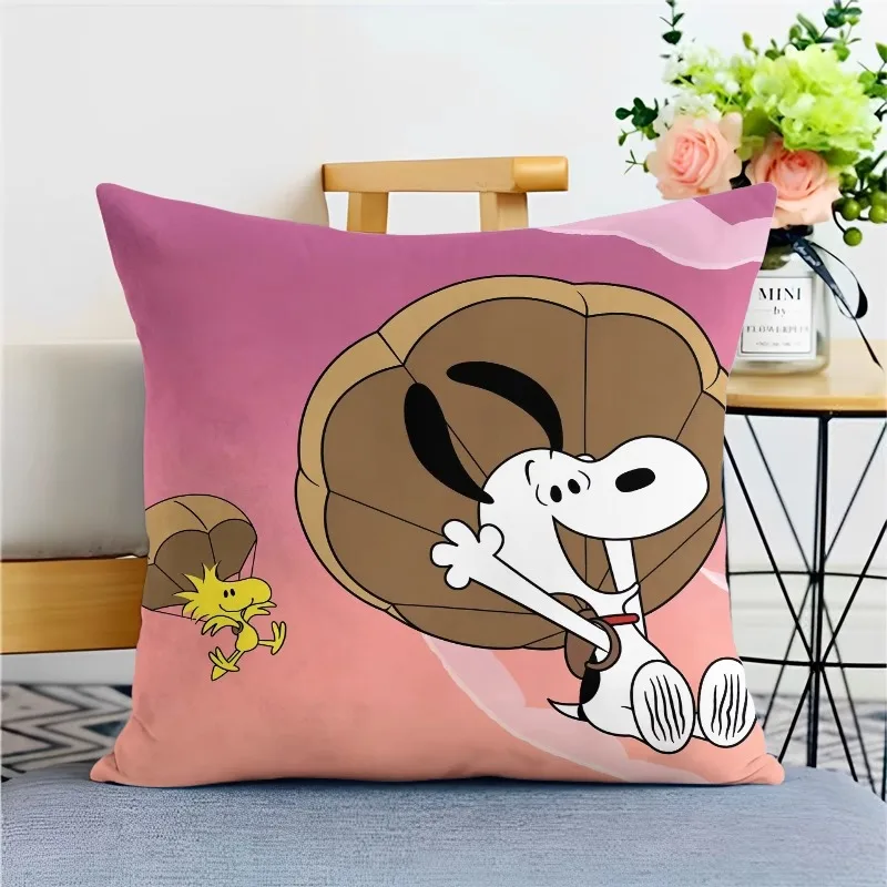 

Snoopy pillowcase cute cartoon dog animeBedroom Sofa Decorative Cushion Cover With Zipper Soft Cushion Cover