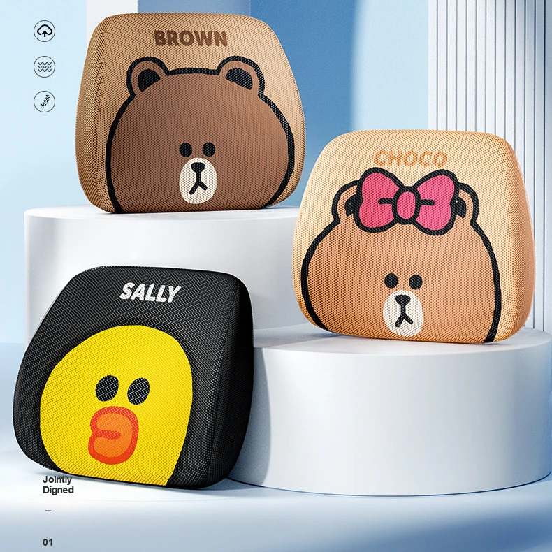 

Сиденье автомобильное Kawaii Line Friends Brown Cony, удобное дышащее