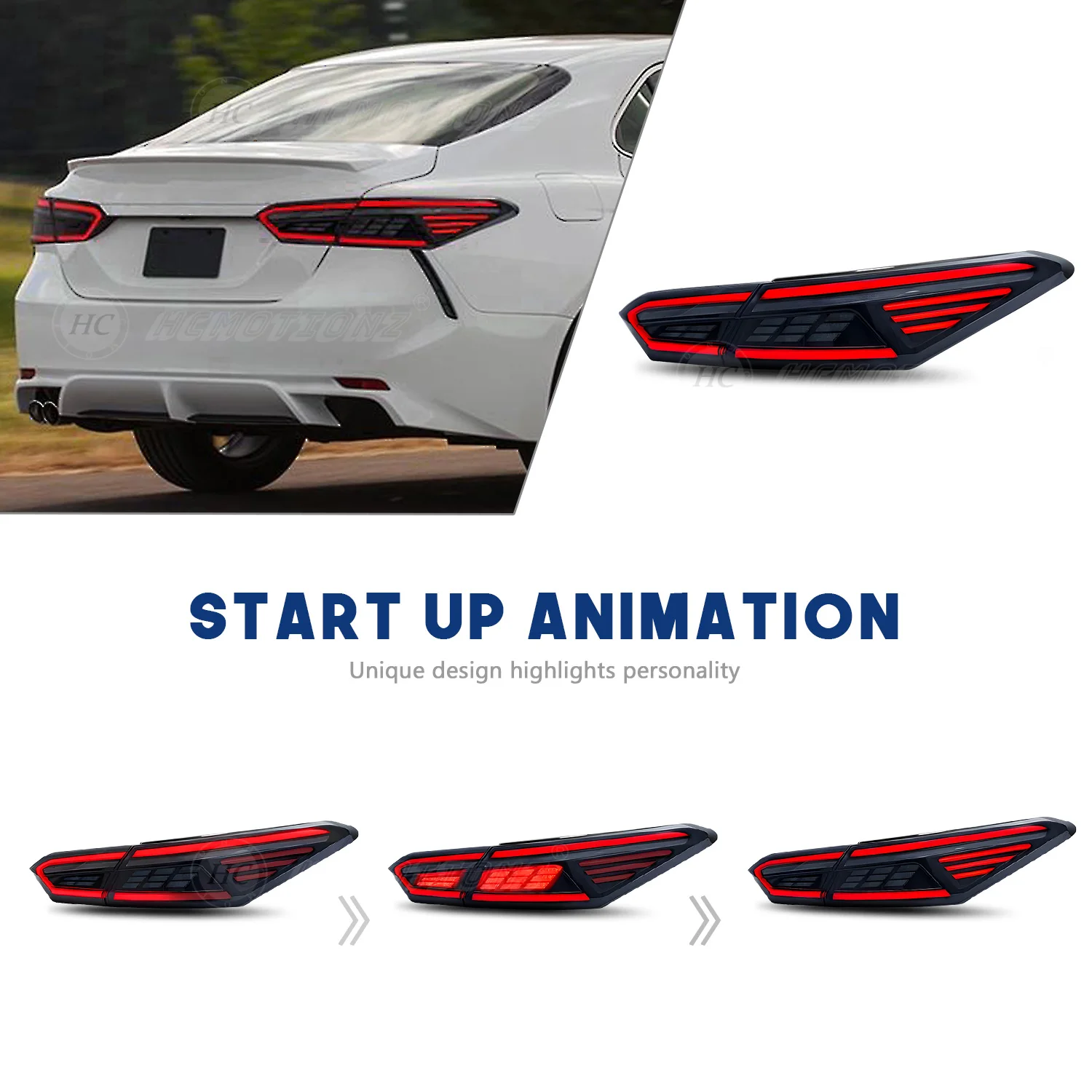 HCMOTIONZ светодиодные задние фонари в сборе для Toyota Camry 2018-2023 автомобильные