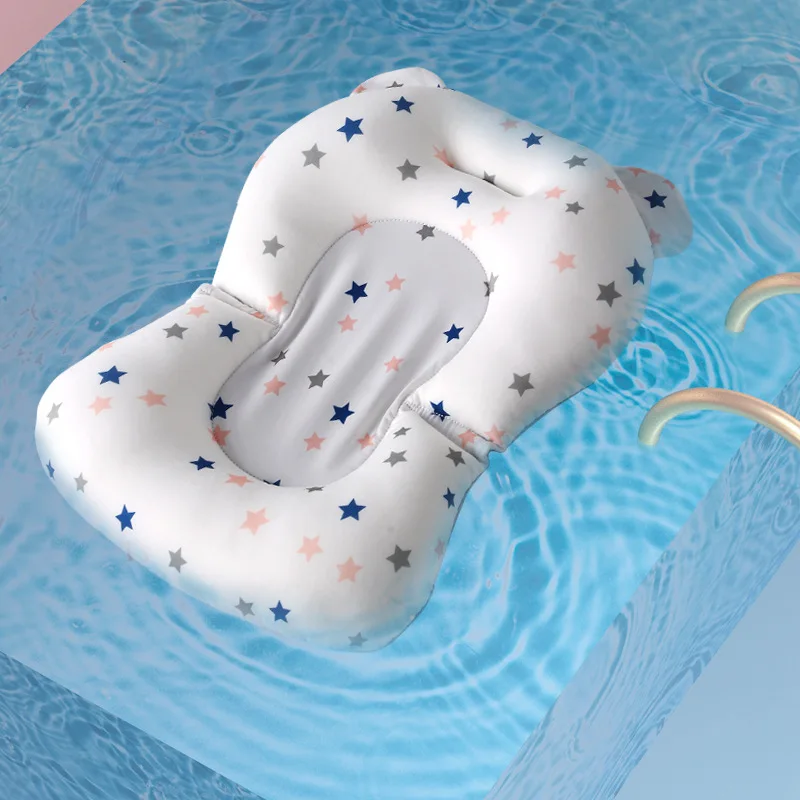 Portable Baby Bathtub Pad Ajustable Bath Tub Shower Cushion Newborn Support Seat Mat Foldable Baby Bath Seat Floating Water Pad