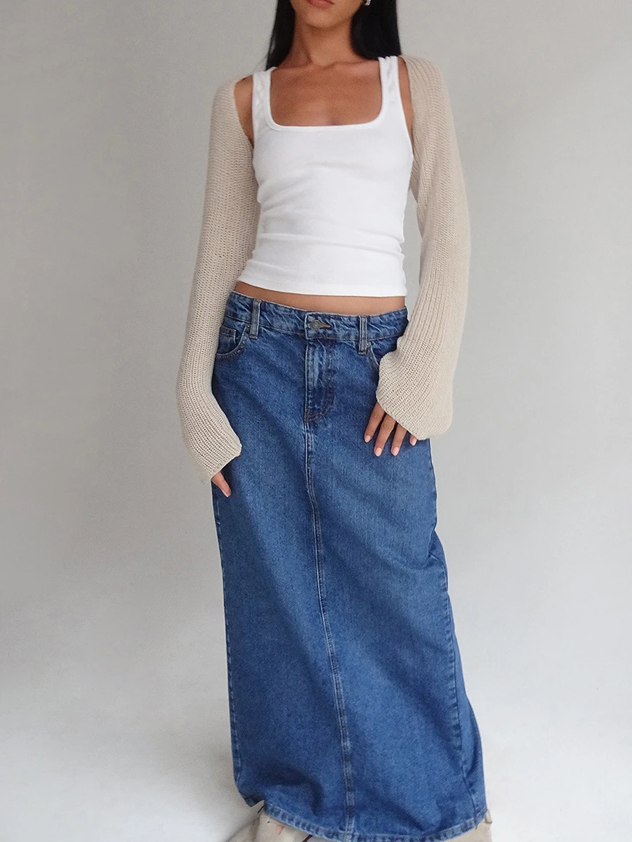 

korean Fashion Women Crop Shrug Sweaters Solid Color Long Sleeve Knit Cardigan Open Front Sweaters Cardigan y2k clothes